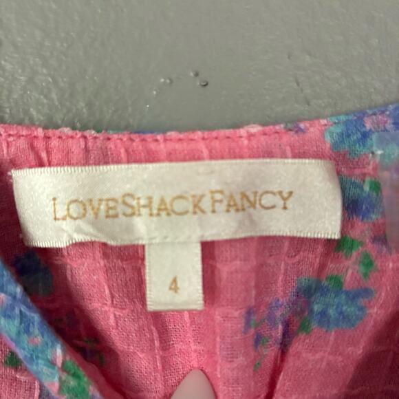 LOVESHACKFANCY CottageCore Angie Maxi Dress Puff Sleeve in Hot Pink Floral 4 S - Picture 9 of 14